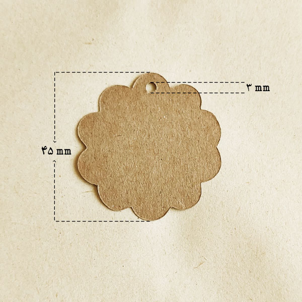 تگ مقوایی کرافت طرح گل