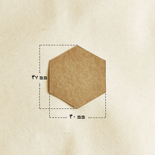 تگ مقوایی کرافت طرح شش ضلعی