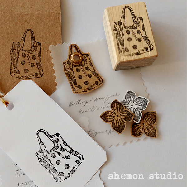 مهر چوبی طرح شاپینگ بگ