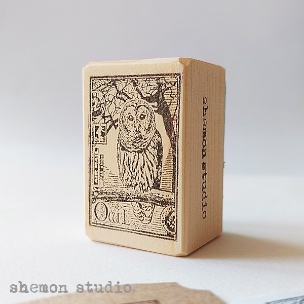 مهر چوبی طرح تمبر جغد