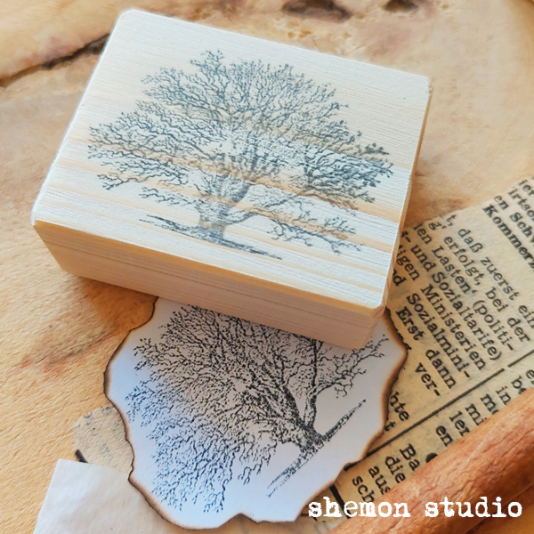مهر چوبی طرح درخت بلوط