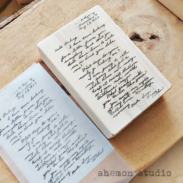 مهر چوبی طرح نامه ی عاشقانه