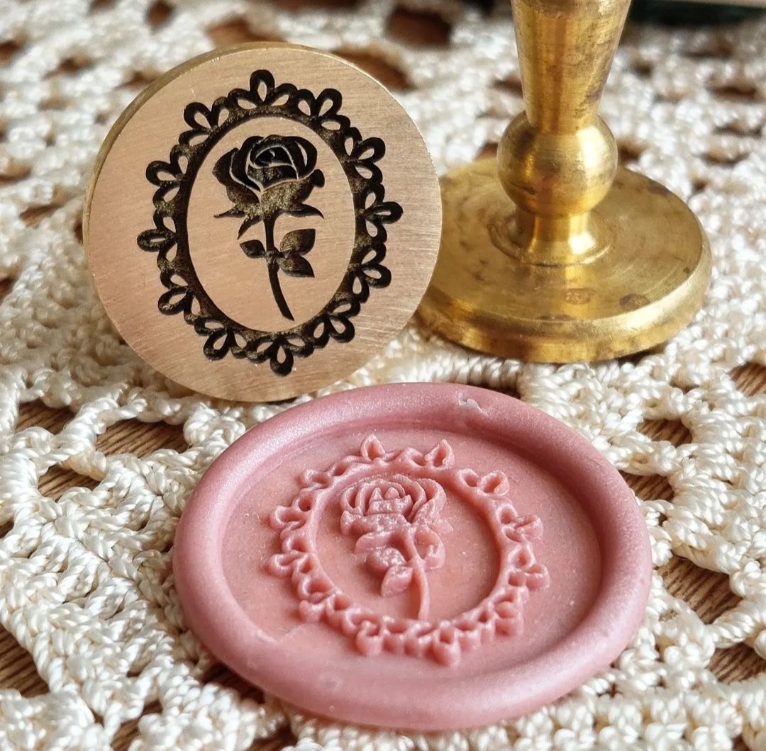 مهر برنجی دو سانتی رز گیپوری