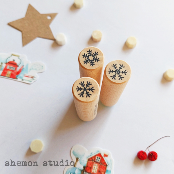 پک سه عددی مهر چوبی دونه برف