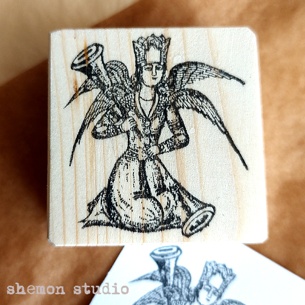 مهر چوبی طرح صور اسرافیل