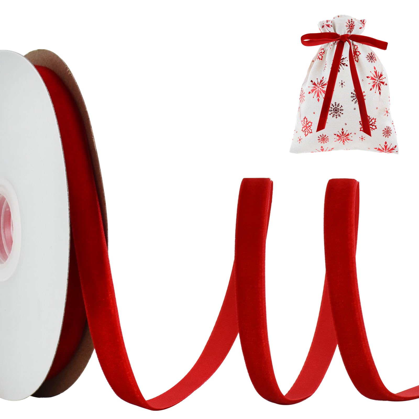 روبان مخمل قرمز یک سانتی