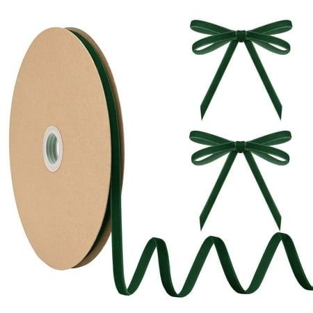 روبان مخمل سبز زمردی یک سانتی